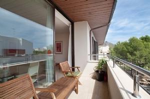 Balcony with side view of the square
