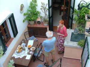 The ground floor patio provides a lovely alternative place to dine outdoors