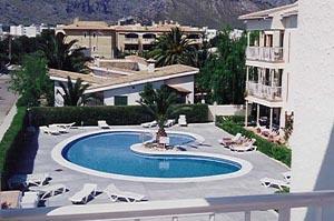 View from terrace overlooking the pool